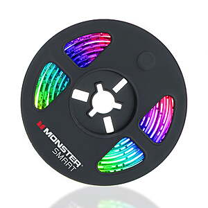 Monster Smart App Controlled Wi-Fi 6.5ft Multi-Color Color Flow LED Light Strip, Multiple Colors at Once 6.5 FT/2M - $9.99