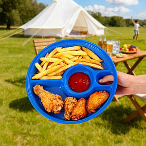 Ozark Trail Blue 10 in Compartmentalized Picnic Tray and Camping Plate, 1 Count - $0.97