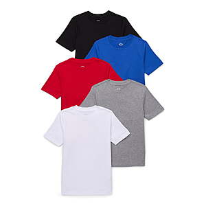 Wonder Nation Boys Short Sleeve Crewneck T-Shirt, 5-Pack $7.37