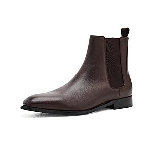 Calvin Klein Men's Volminer Boot, Dark Brown Leather 200, for $95 (Various colors)