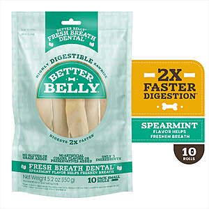 Better Belly $6.64: $5.50 Walmart Cash + Fresh Breath Dental Small Rolls Chew, Highly Digestible Dog Treat, 10 Count + AND MORE