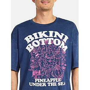SpongeBob SquarePants Men's and Big Men's Bikini Bottom Graphic Tee, Sizes S-3XL - $4.96
