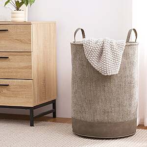Baum Chelsea Laundry Hamper  $20.99 Beige or gray free Shipping Costco.com