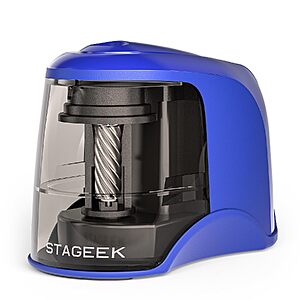 STAGEEK USB or Battery Powered Electric Pencil Sharpener (Blue) $7.29 + Free Shipping w/ Prime or on $35+