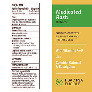 $4.97 get $2.49 walmart cash limit 5: A+D Medicated Rash Ointment 1.5 oz – Relieves Rash & Skin Irritated Skin