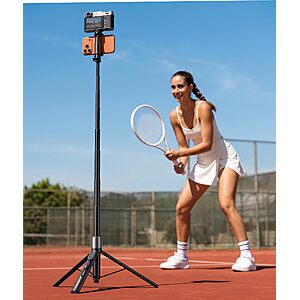 [Lightning Deal] LISEN One-Hand Open 67" Phone Tripod Selfie Stick for iPhone with Remote $10.69