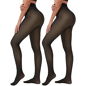 2-Pack NexiEpoch Fleece Lined Sheer Tights (Black) $13.93 + Free Shipping w/ Prime or on $35+
