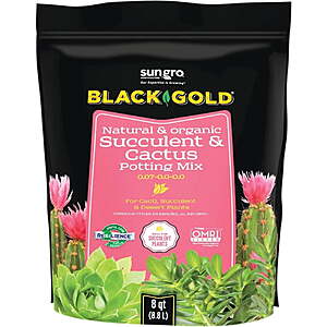 Sun Gro Black Gold Natural & Organic Succulent & Cactus Potting Soil Mix 8 qt $8.59