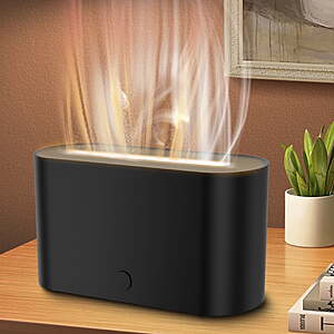 BCOOSS Essential Oil Diffuser Aromatherapy Aroma Air Diffuser with Flame Light , Black $14.57