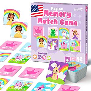 Memory Matching Game for Kids w/ 52 Cards (Princess) $3.99 + Free Shipping w/ Prime or on $35+