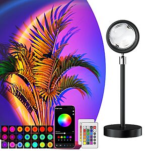 Bavcieu RGB Sunset Lamp Projector w/ Remote & APP Control $11.34 + Free Shipping w/ Prime or on $35+