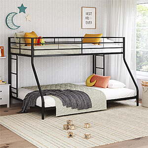 $148, FS, Mainstays Small Space Junior Twin over Full Low Profile Metal Bunk Bed, Walmart