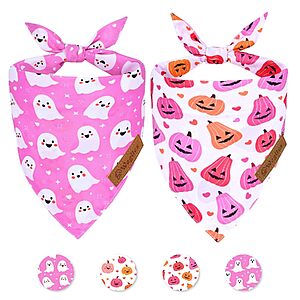 2-Pack Wegitcs Halloween Dog Reversible Bandanas (Pink, X-Large) $3.99 + Free Shipping w/ Prime or on $35+