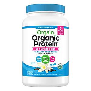 Costco Members: Orgain Organic Protein and Superfoods Plant Based Protein Powder, Vanilla Bean or chocolate fudge $27