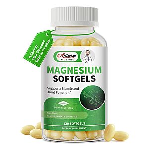 120-Count Alliwise Magnesium Glycinate 500mg Softgels $4.79 w/ S&S, More + Free Shipping w/ Prime or on $35+
