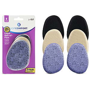 Sof Comfort Ball-of-Foot Fashion Foam Cushion 3-Pack, Women's One Size Fits All $4.64