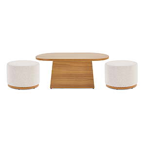$279, FS, Better Homes & Gardens Juliet Outdoor Coffee Table with 2 Ottomans and Patio Cover, Beige