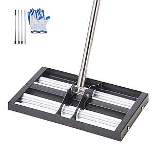 VEVOR Updated Lawn Leveling Rake with Roller, 17" x 10" with 63.4" Adjustable Handle $28