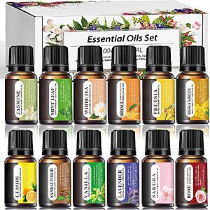 12-Pack 10ml Gihen Essential Oil Set $5.99 + Free Shipping w/ Prime or on $35+