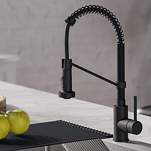 Pack of 4 KRAUS Bolden 18-Inch Single Handle Commercial Style Pull-Down Kitchen Faucet with Dual Function Sprayer in Matte Black, KPF-1610MB $677.12