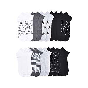 No Boundaries Women’s Low Cut Socks, 10 Pack, Shoe Sizes 4-10 $1.2