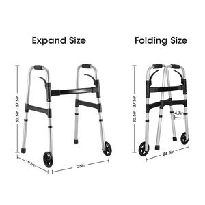 $39.99 Shipped Walmart Seller: MaxKare Folding Walker with Wheels, 30.5"-37.5" Adjustable Height, 300lbs Weight Capacity, Lightweight for Senior, Silver