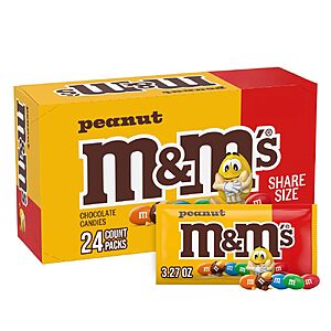 24-Pack M&M's Peanut Milk Chocolate Candy Share Size (3.27-Oz) $30.42 + Free Shipping w/ Prime or on $35+