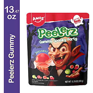 $9.99 FS WALMART+ or pick up: Amos Peelerz Halloween Candy Mix Bulk Candy, Halloween Gummy Sporky Party Naturally Flavored, 13.76 oz