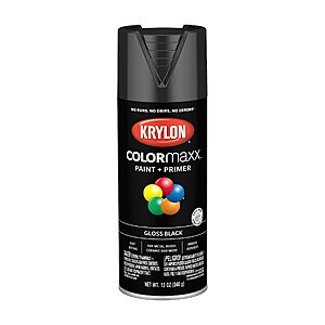 Krylon ColorMaxx12 Oz. Gloss Spray Paint, Black - 1 Each $4.26