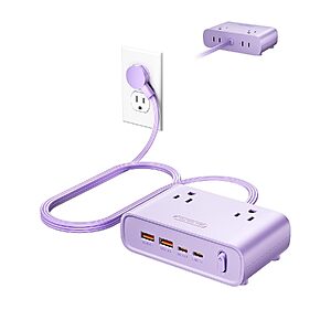 10' Ntonpower 8-in-1 Power Strip w/ 4 AC Outlets & 4 USB Ports (25W, Purple) $14.49 + Free Shipping w/ Prime or on $35+