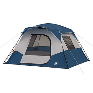 Ozark Trail 6 Person Instant Cabin Tent, 10 ft x 9 ft x 66 in, Recycled Materials, Blue $99