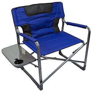 Ozark Trail XXL Folding Director Chair with Side Table, Blue, Adult, 400 lb Capacity $49