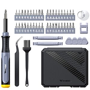 [Updated] Wesdut 52 in 1 Precision Screwdriver Set, [Super Durable] S2 Alloy Magnetic Screwdriver Repair Kit, $5.99