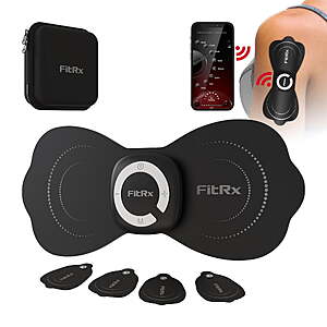 FitRx Electrode Wireless Massager - Rechargeable EMS Unit Muscle Stimulator with App Control $29.88