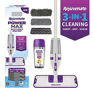 Rejuvenate PowerMax Multi-Surface Spray Mop Kit, Powerful 3-in-1 Cleaning, Sweep, Mop & Scrub $24.94 + $5 Walmart Cash $19.94