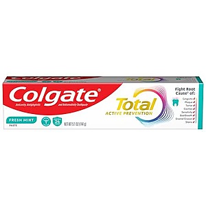Colgate Total Stripe Toothpaste Fresh Mint, Clean Mint or Whitening 5.1 oz $2.5