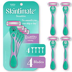 $5.97 get $2 Walmart Cash Limit 3 Skintimate   Women's 4-Blade Disposable Razors, 4 Count (various)