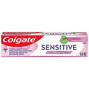 Colgate Sensitive Whitening Toothpaste Gel Clean Spearmint, 6.0 oz $2.5
