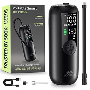 [Prime] 4000mAh Woowind 150 PSI Cordless Portable Tire Inflator Air Compressor $12.79 + Free Shipping