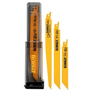 16-Pack DeWALT ToughCase Bi-metal Wood/Metal Reciprocating Saw Blade Set $17.98 w/ Subscription + Free Shipping