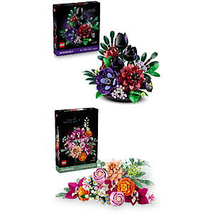 LEGO Botanicals Dark Floral (11513) and Pretty Pink Flower (10342) Bouquet $70
