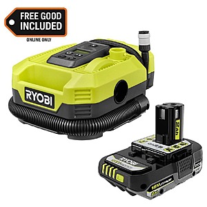 Ryobi ONE+ 18V Cordless Dual Function Inflator/Deflator with ONE+ 18V 2.0 Ah Battery $69.97