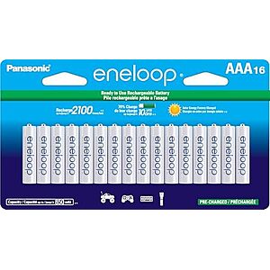 $29* | 16-Ct Panasonic eneloop AAA 2100 Cycle Pre-Charged Rechargeable Batteries at Amazon ($1.81 each)
