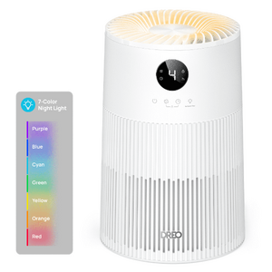 DREO Air Purifier for Home with HEPA Sleep Mode, 1398 ft² /2H ffective Coverage, Remove 99.97% Pet Hair, 3-in-1 Filter, 7-Color Night Light, 18W DC Motor Energy-Save $43.99