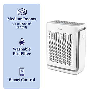 Levoit Vital 100S-P Smart Air Purifier for Medium Rooms, 3-Stage Filtration for Airborne Particles $108.29