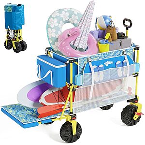 400L Old Bahama Bay Double-Decker Beach Wagon w/ 54" Extendable Tailgate & Cooler Bag (Palm Print) $42.99 + Free Shipping