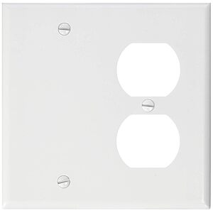 25-Count Leviton 2-Gang 1-Duplex 1-Blank Combo Wallplate (White) $8.56 + Free Shipping w/ Prime or on $35+