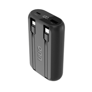 $19, Onn 10,000 mAh Portable Powerbank with Built-in USB-C And Lighting Cables, Fast Charge, LED Readout, MFI Certified, Black, Walmart