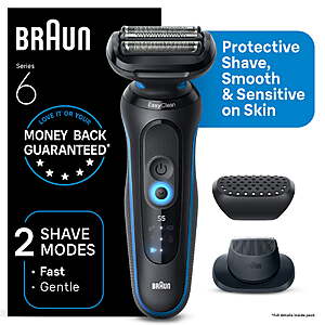 Braun Electric Razor for Men Series 6, Electric Shaver, Precision Trimmer, S6 6120s $79.97
