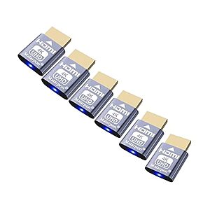 6-Pack HDMI Headless Display Emulator Dummy Plug (4K) $19.99 + Free Shipping w/ Prime or $6 Fee per Order